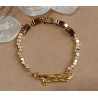 Bracelet œil du tigre strass noirs