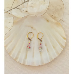 Boucles d'oreilles élégance Rubis strass rouge