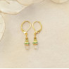 Boucles d'oreilles élégance péridot & cristal de roche