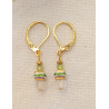 Boucles d'oreilles élégance péridot & cristal de roche