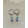 Boucles d'oreilles élégance aigue marine strass bleu