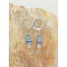 Boucles d'oreilles élégance aigue marine strass bleu
