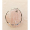 Bracelet- élégance aigue marine & cristal de roche