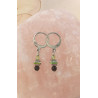 Boucles d'oreilles élégance obsidienne & péridot