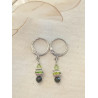 Boucles d'oreilles élégance obsidienne & péridot