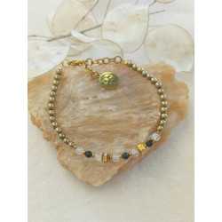 Bracelet élégance – obsidienne noire & Cristal de roche
