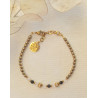 Bracelet élégance – obsidienne noire & Cristal de roche