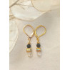 Boucles d'oreilles élégance obsidienne & cristal de roche