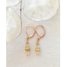 Boucles d'oreilles élégance opale rose & quartz rose