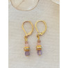 Boucles d'oreilles élégance améthyste & opale rose