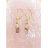 Boucles d'oreilles élégance améthyste & opale rose