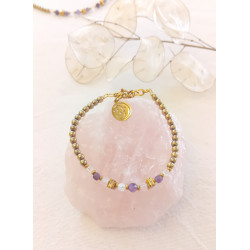 Bracelet élégance – améthyste & Cristal de roche