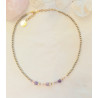 Collier élégance améthyste opale rose & quartz rose