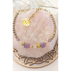 Bracelet élégance améthyste opale rose & quartz rose