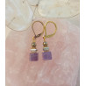 Boucles d'oreilles élégance améthyste cube