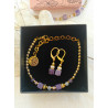 Boucles d'oreilles élégance améthyste cube