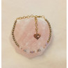 Bracelet élégance quartz rose cube opale rose améthyste cristal de roche hématite dorée