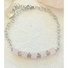 Bracelet élégance quartz rose cube acier inoxydable