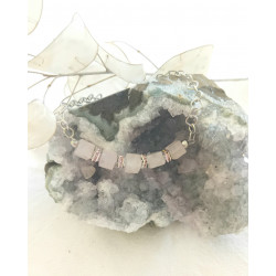 Bracelet élégance quartz rose cube acier inoxydable