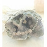 Bracelet élégance quartz rose cube hématite argentée