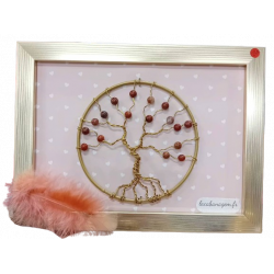 Cadre arbre de vie jaspe rouge