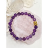 Bracelet améthyste bouddha doré 8 mm