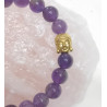 Bracelet améthyste bouddha doré 8 mm