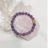 Bracelet améthyste bouddha doré 8 mm