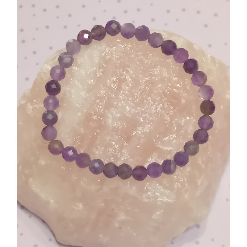 Bracelet enfant améthyste facetté 5 mm