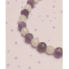 bracelet enfant améthyste & quartz rose facetté 5 mm