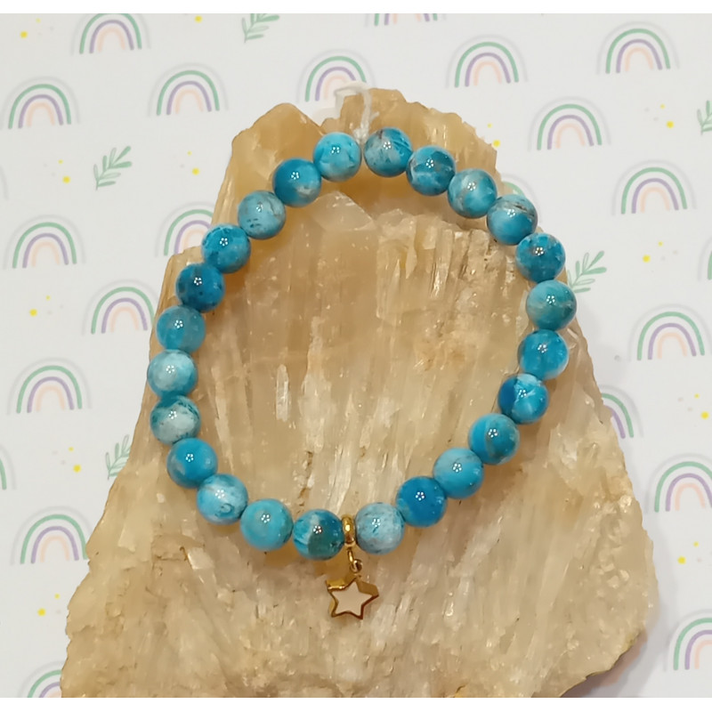Bracelet enfant apatite étoile 6 mm