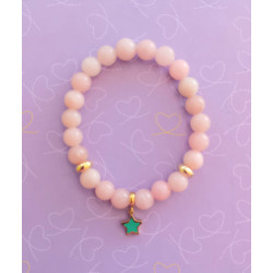 Bracelet enfant Opale rose étoile bleue