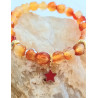 Bracelet enfant cornaline facetté étoile rouge 6 mm