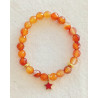 Bracelet enfant cornaline facetté étoile rouge 6 mm
