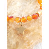Bracelet enfant cornaline facetté étoile dorée 6mm