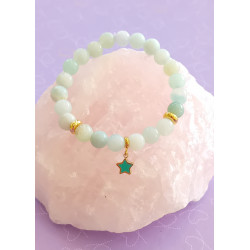 Bracelet enfant amazonite étoile bleue 6 mm