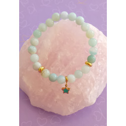 Bracelet enfant amazonite étoile bleue 6 mm