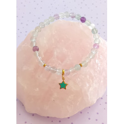 Bracelet enfant fluorite étoile bleue 4 mm