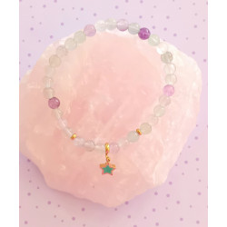 Bracelet enfant fluorite étoile bleue 4 mm