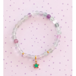 Bracelet enfant fluorite étoile bleue 4 mm
