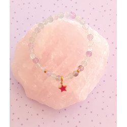 Bracelet enfant fluorite étoile rouge 4 mm