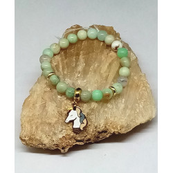 Bracelet enfant chrysoprase licorne 6mm
