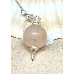 Pendule quartz rose 7 chakras