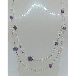 Collier améthyste quartz...