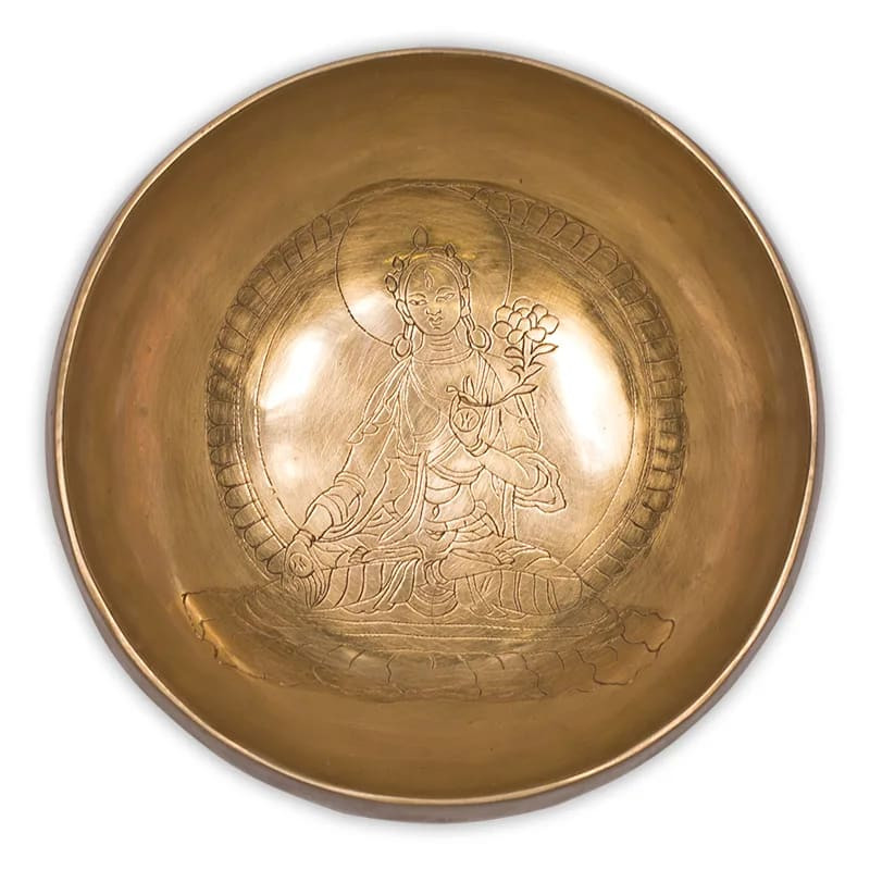 Bol Chantant Tibétain Tara Blanche 13 cm