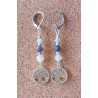 Boucles d'oreilles saphir calcédoine cristal de roche