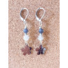 Boucles d'oreilles saphir cristal de roche fleur