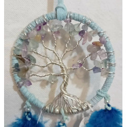 Mini attrape rêves porte bonheur fluorite
