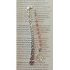 Marque pages opale rose arbre de vie argenté 6 mm