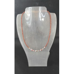 Ras de cou Élégance – Rubis, Opale rose & Cristal de roche